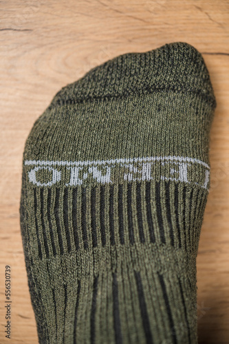 Dark green thermal socks. Winter socks for military men