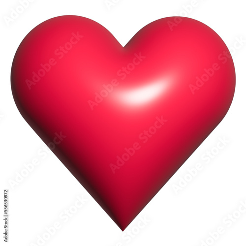 Quilted red heart with lighting reflections