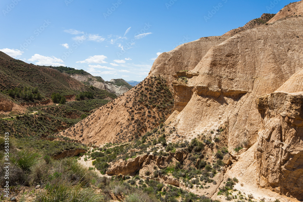 Red rock canyon landscape in Andalusia, Spain