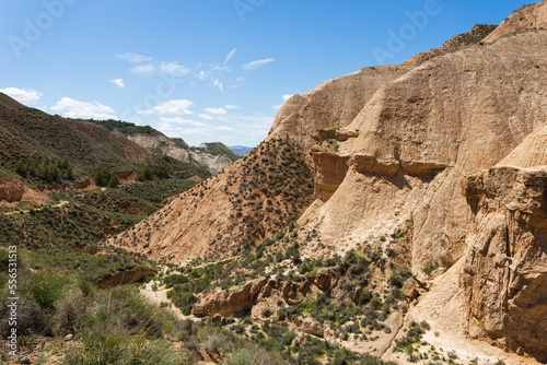 Red rock canyon landscape in Andalusia  Spain