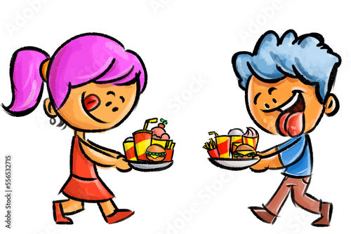 boy and girl with snack