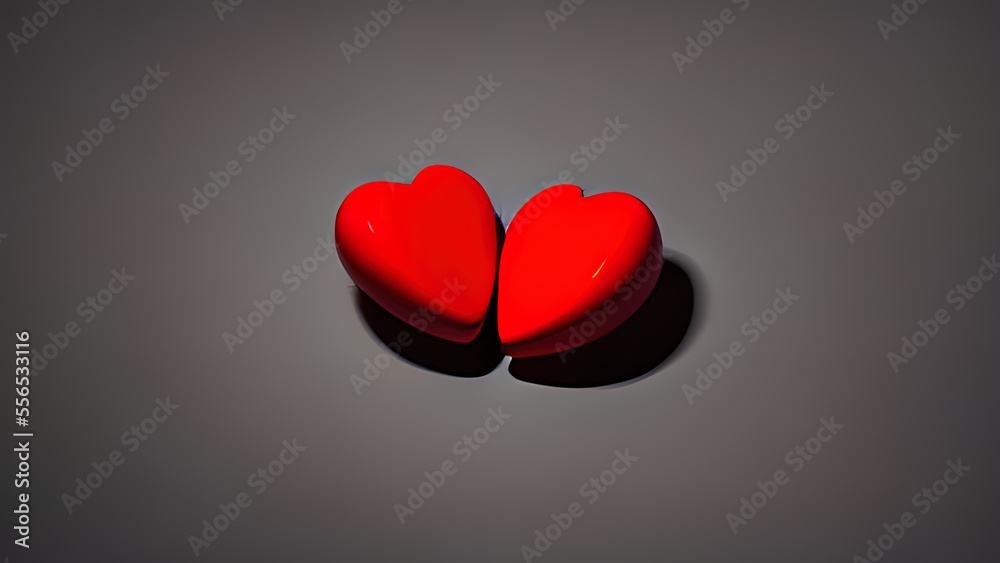 Fototapeta premium hearts on black background