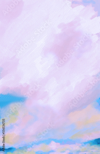 Impressionistic Lavendar/Purple Landscape Digital Art/Illustration Background, Backdrop or Wallpaper