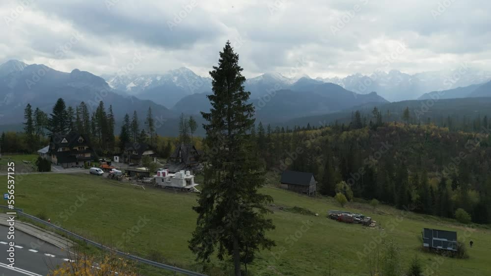 .Mountain view. Autumn. Aerial shot .Mountain view. Autumn. Aerial shot