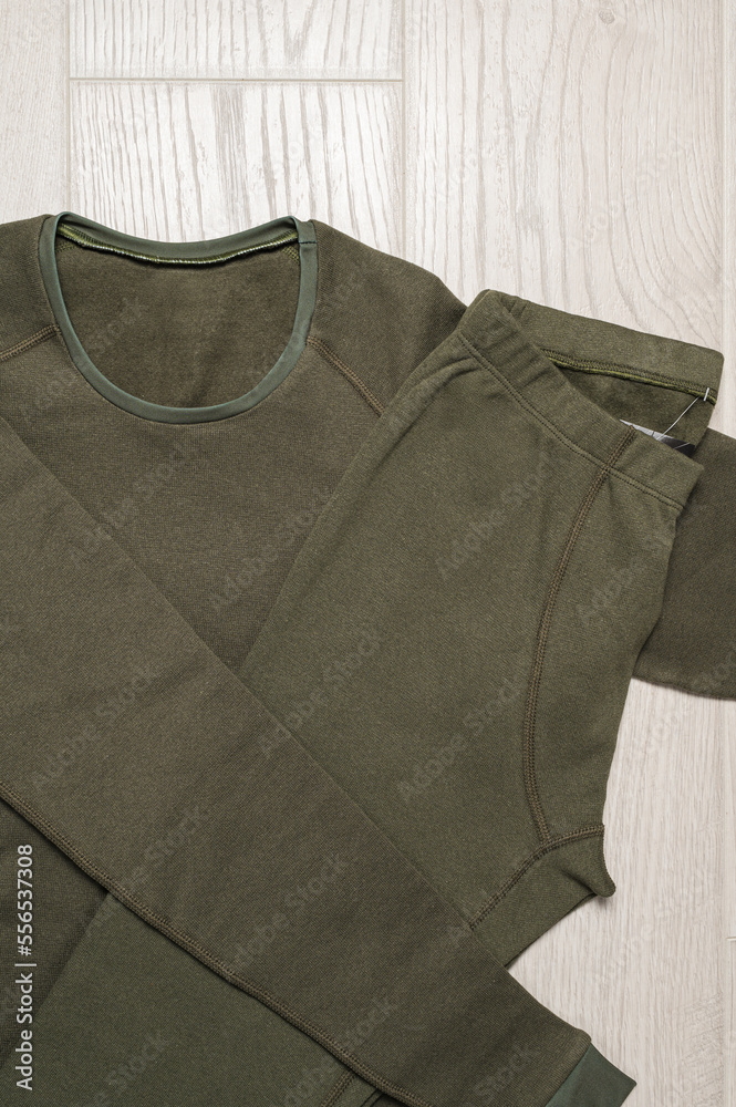 Thermal underwear for men. A set of thermal vests for soldiers Stock Photo  | Adobe Stock