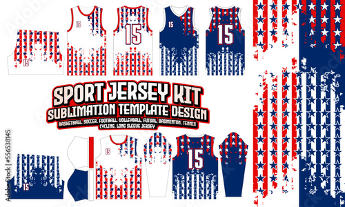 USA Jersey Design Sport Wear layout 294 for Soccer Football E-sport Basketball volleyball Badminton Futsal t-shirt