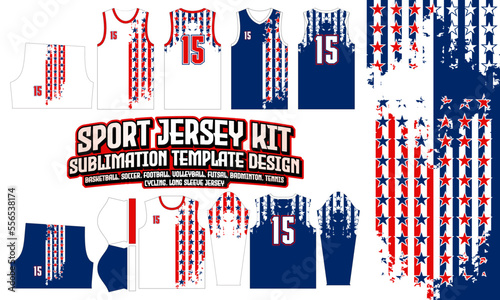 USA Jersey Design Sport Wear layout 295 for Soccer Football E-sport Basketball volleyball Badminton Futsal t-shirt