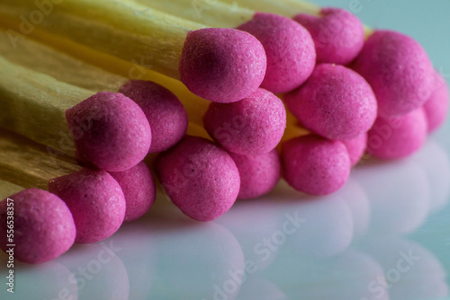 Wooden matches for lighting. macro photography. Slow motion close-up. 