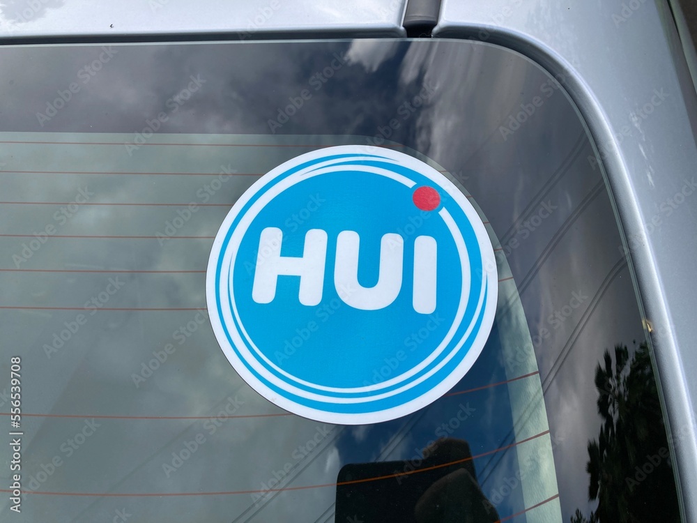 Hui sign, logo on the Hui car share vehicle Honolulu, Hawaii, USA 2022 Stock Photo Adobe Stock