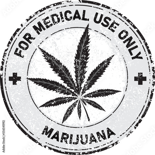 Medical marijuana grunge rubber stamp, vector illustration