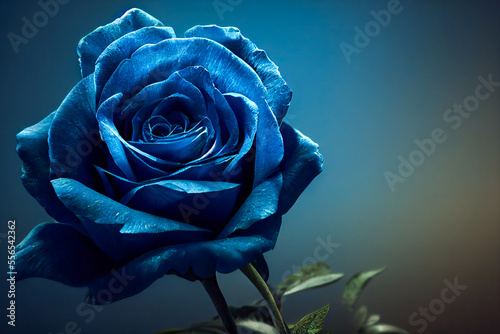 Beautiful Blue Rose.  Generative AI. #556542362
