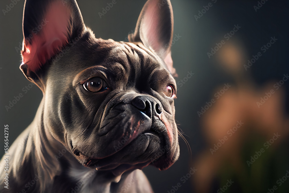 French bulldog.  Generative AI.