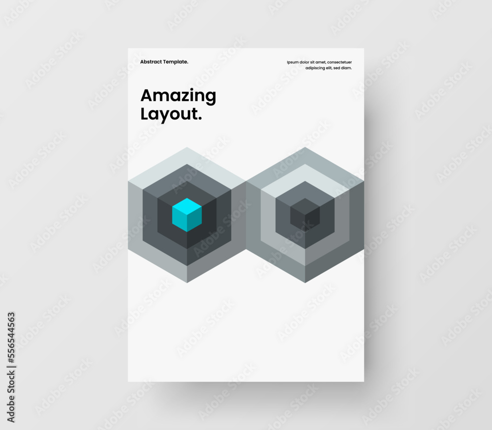 Minimalistic booklet A4 vector design template. Vivid mosaic shapes cover illustration. Minimalistic booklet A4 vector design template. Vivid mosaic shapes cover illustration.