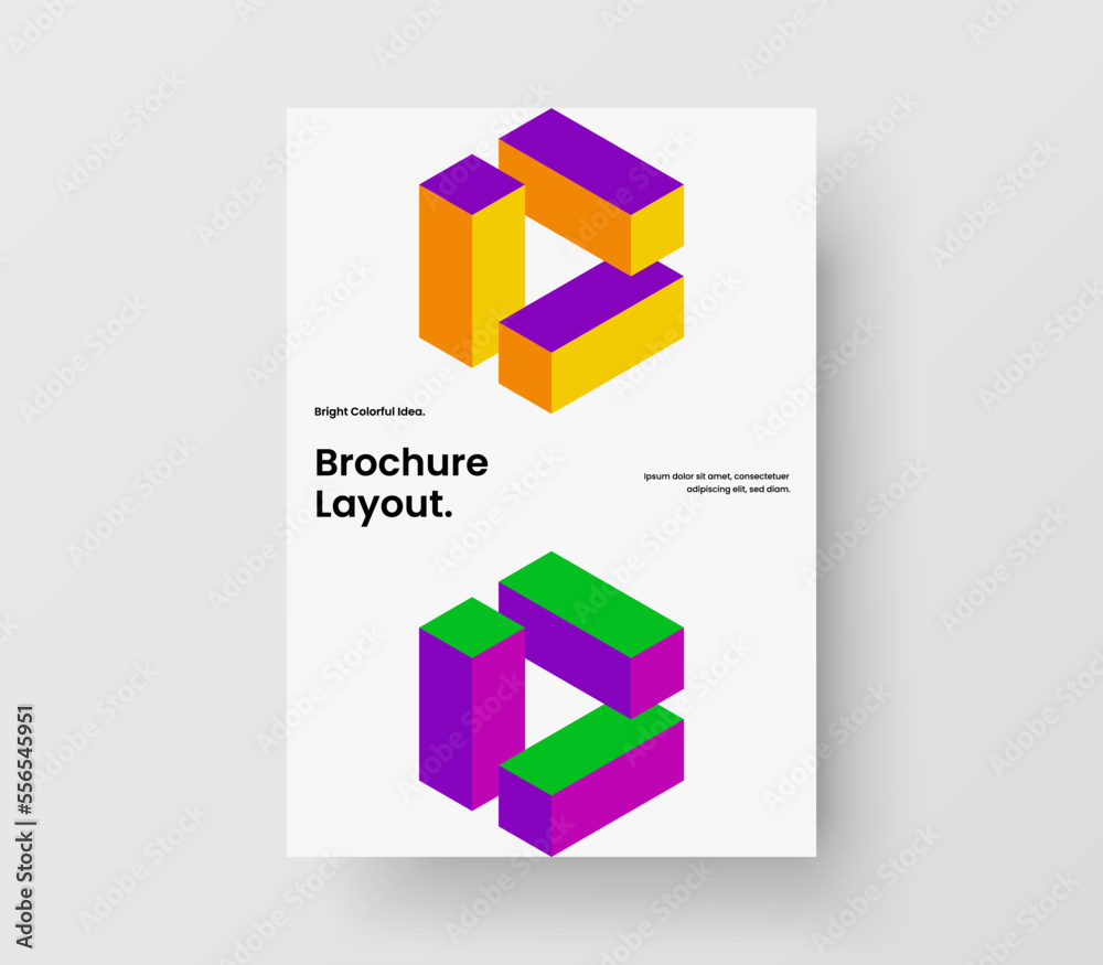 Fototapeta premium Simple mosaic pattern company identity layout. Vivid magazine cover A4 design vector concept.