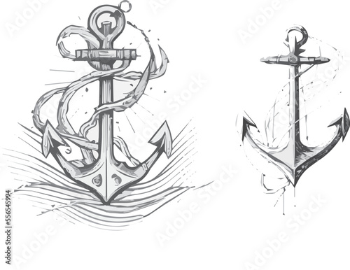 anchor with rope tatto design