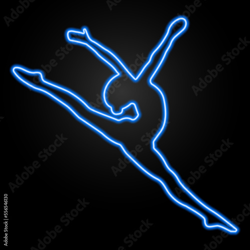 ballet neon sign, modern glowing banner design, colorful modern design trends on black background. Vector illustration.