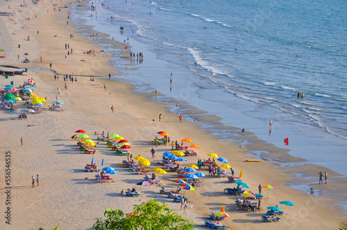 Arambol beach during tourist season, Goa, India photo