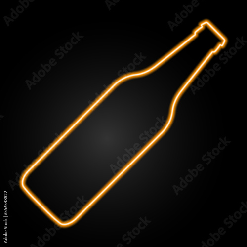 bottle neon sign, modern glowing banner design, colorful modern design trends on black background. Vector illustration.