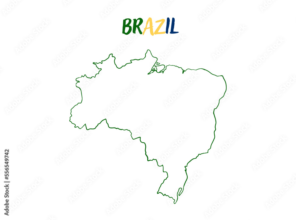 Empty Brazil Map vector illustration