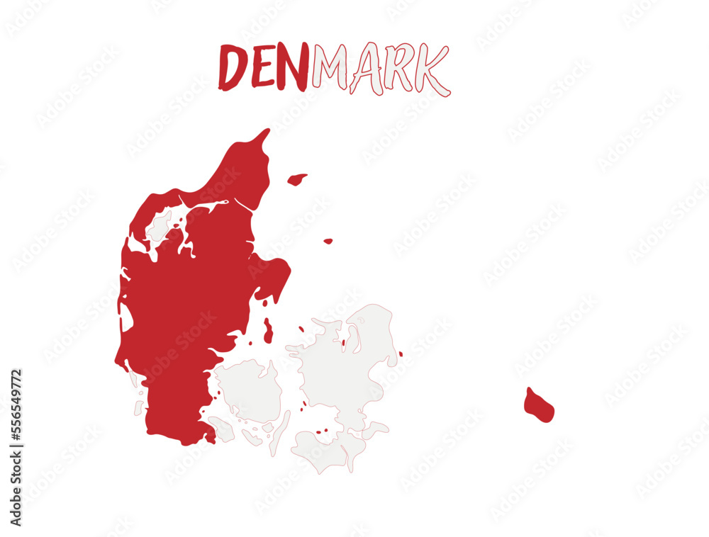 Colorful Denmark Map vector illustration