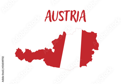 Colorful Austria Map vector illustration