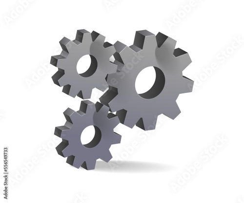 Flat isometric 3d illustration of gear stack concept