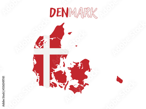 Colorful Denmark Map vector illustration