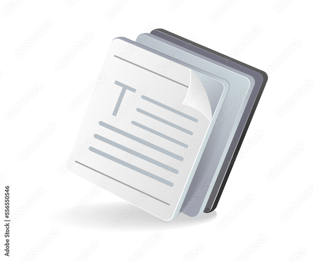 Flat isometric 3d illustration concept of pile of office paper data Flat isometric 3d illustration concept of pile of office paper data