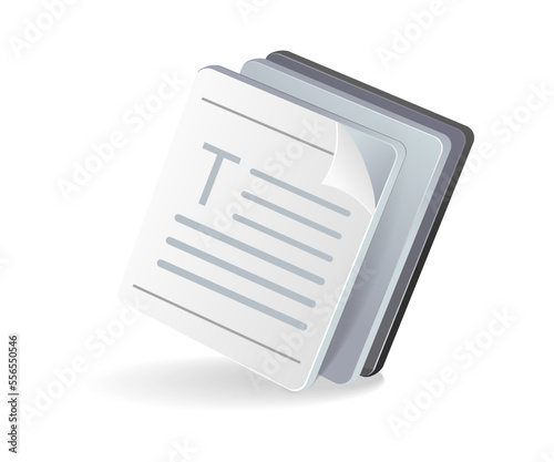 Flat isometric 3d illustration concept of pile of office paper data
