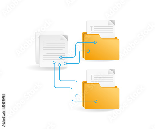 Flat isometric 3d illustration data folder network concept