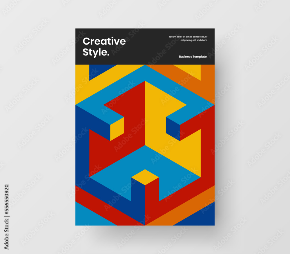 Isolated book cover A4 design vector template. Original geometric shapes poster layout. Isolated book cover A4 design vector template. Original geometric shapes poster layout.