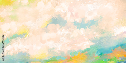 Impressionistic, Seascape with Clouds Digital Illustration/Art for Background, backdrop or wallpaper