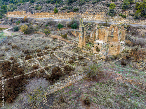 Monastery of Santa Maria de Vallsanta is a former Cistercian female monastery located near the town of Guimera, in the Catalan region of Urgell. Spain photo