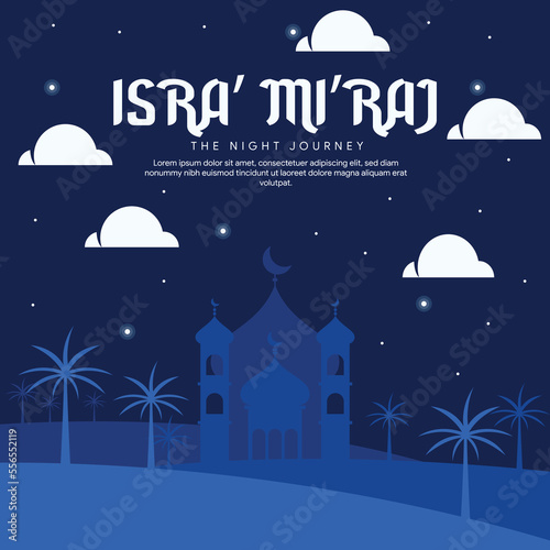 isra miraj banner illustration in flat design