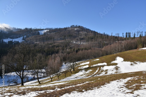 Wielki Stożek, szczyt, Beskid Śląski, góry, zima,  photo