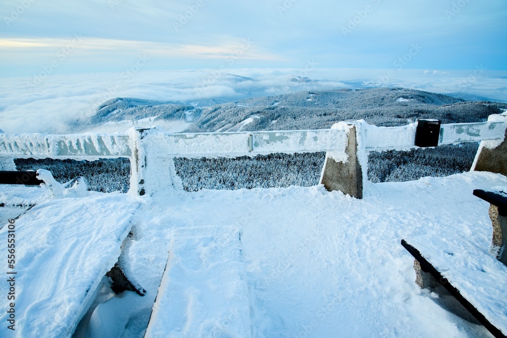 Jested hiking in winter, Czech republic Jested hiking in winter, Czech republic