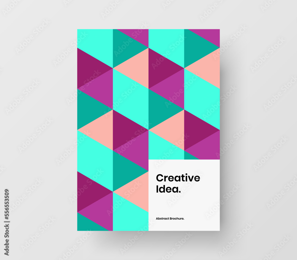 Amazing booklet A4 vector design layout. Creative geometric tiles book cover illustration.