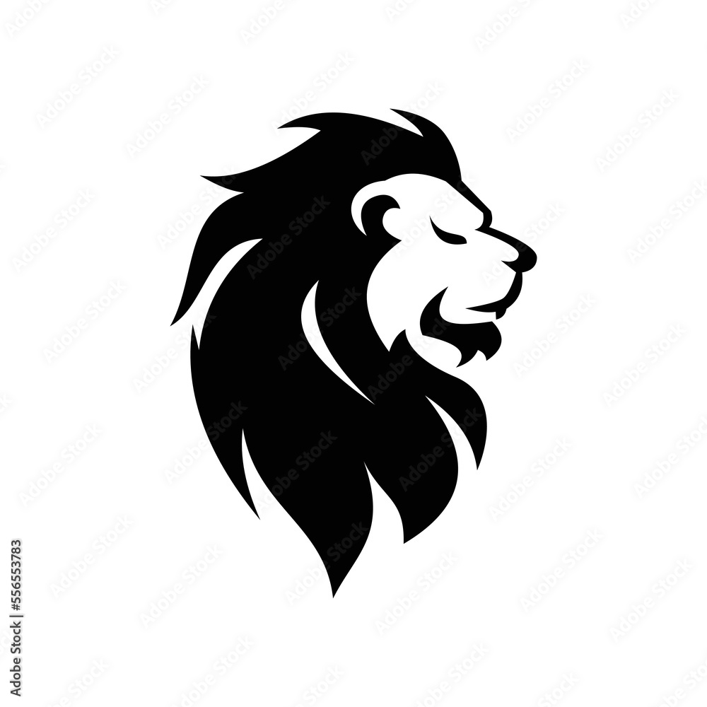Lion silhouette logo symbol design illustration. Clean logo mark design. Illustration for personal or commercial business branding.