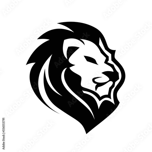 Lion silhouette logo symbol design illustration. Clean logo mark design. Illustration for personal or commercial business branding.