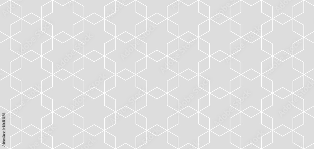 Vector seamless hexagon pattern. Abstract geometric low poly background. Stylish fractal texture.
