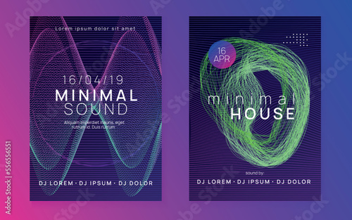 Abstract music flyer. Techno dj party. Electro dance event. Electronic trance sound. Club poster.