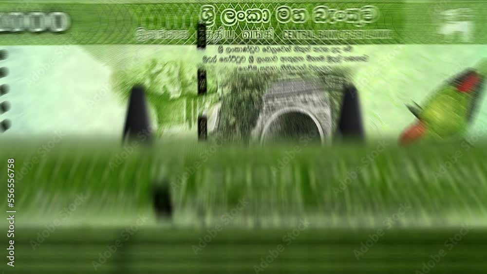 Sri Lankan money Sri Lanka Rupee money counting machine with banknotes
