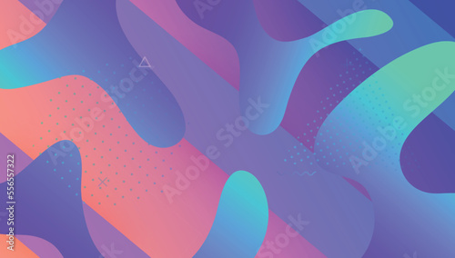 Geometric Poster. Modern Flyer. 3d Rainbow Cover. Vibrant Paper. Business Composition. Blue Plastic Shape. Digital Texture. Flat Landing Page. Violet Geometric Poster