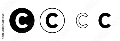 Copyright icon vector illustration. copyright sign and symbol