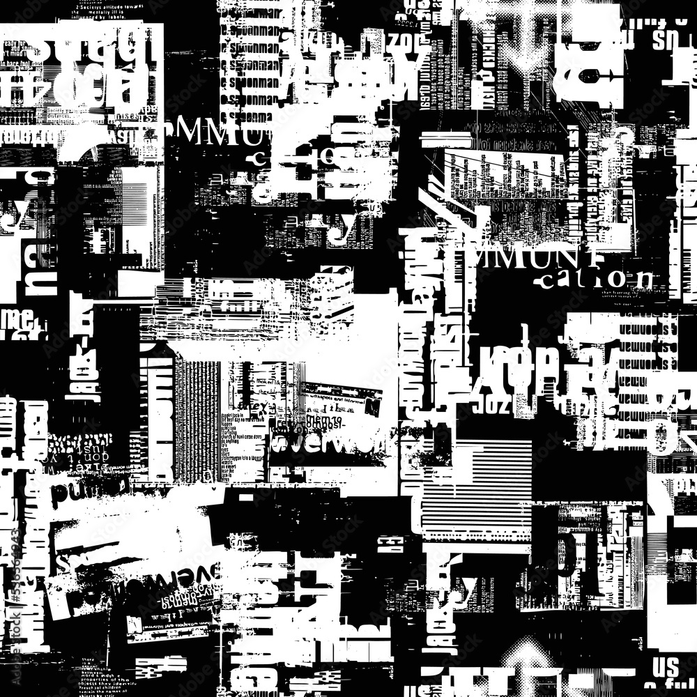 Abstract pattern composed of blurred logotypes,