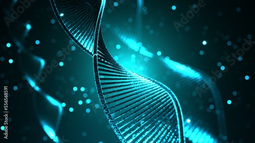 Bild auf Leinwand DNA chain. Genetics. Medical and technology concept.