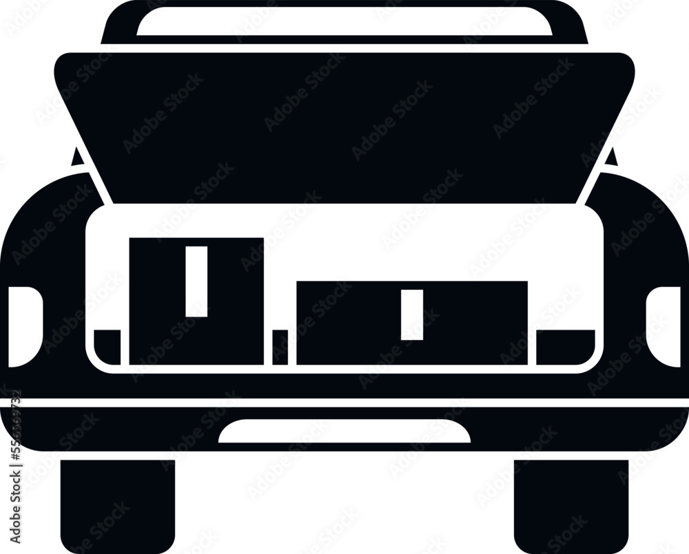 Obraz premium Travel car trunk icon simple vector. Open door. Back suv