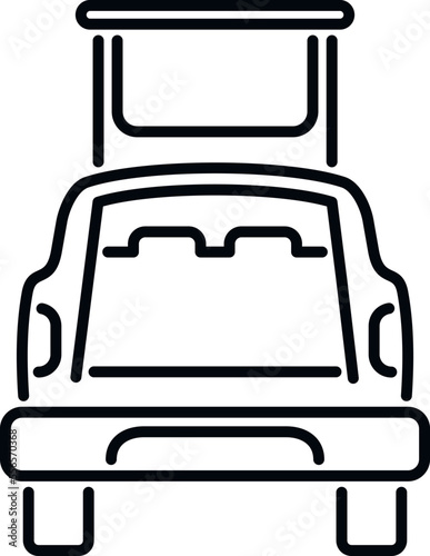 Suv trunk icon outline vector. Vehicle door. Travel back