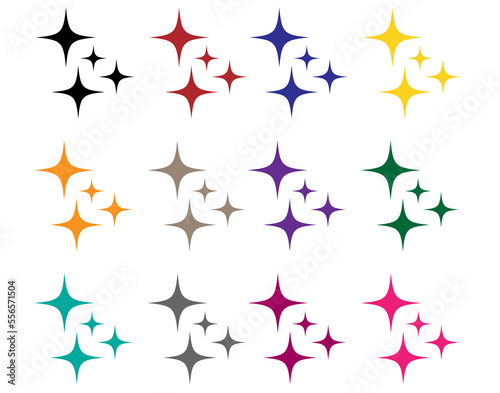 Shiny icon vector symbol on white background. Colorful set