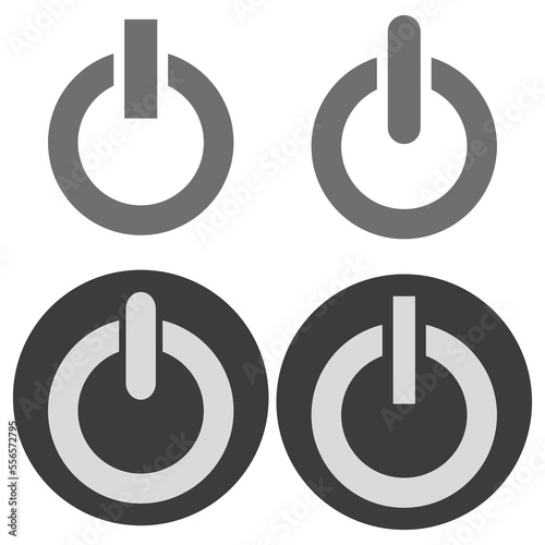 Icon switches. turn on turn off buttons. Vector illustration. stock image.